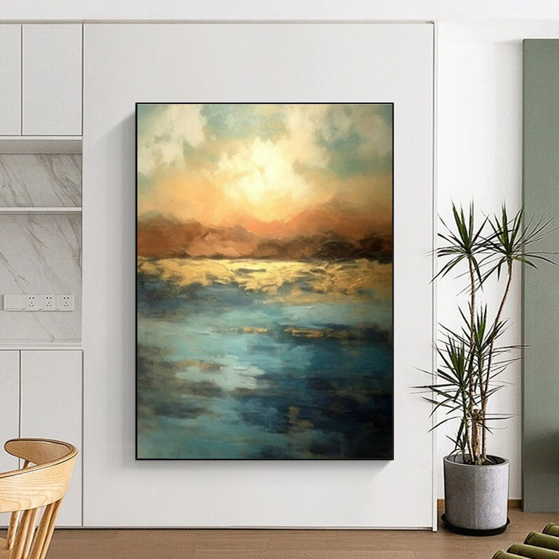 Seaside - Inspired Abstract Art for Coastal Home & Nautical Art Museum DLZ1925