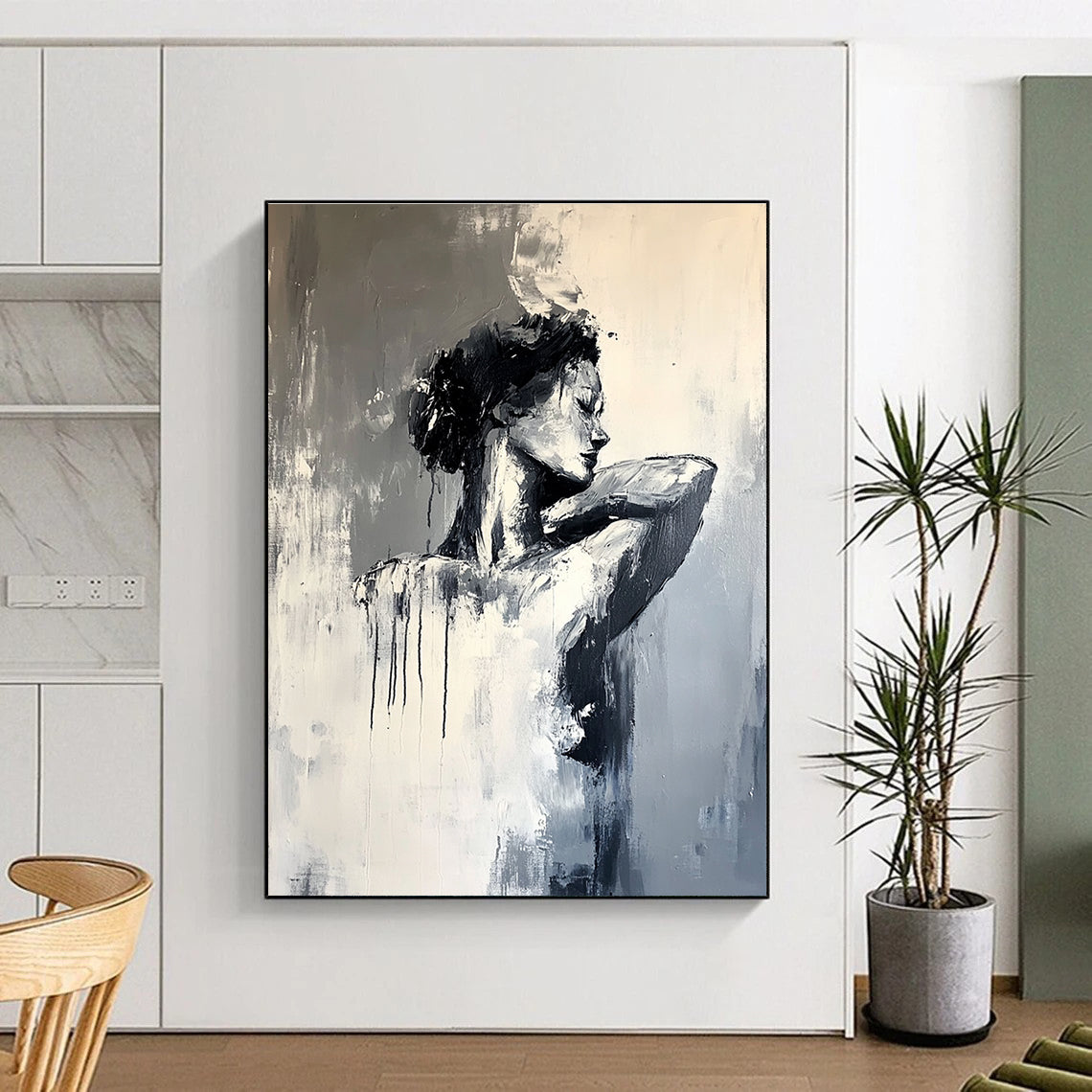 Black and White Abstract Figure for Modern Dance Studio & Sophisticated Art Gallery STSC164