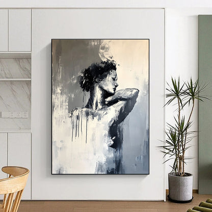 Black and White Abstract Figure for Modern Dance Studio & Sophisticated Art Gallery STSC164