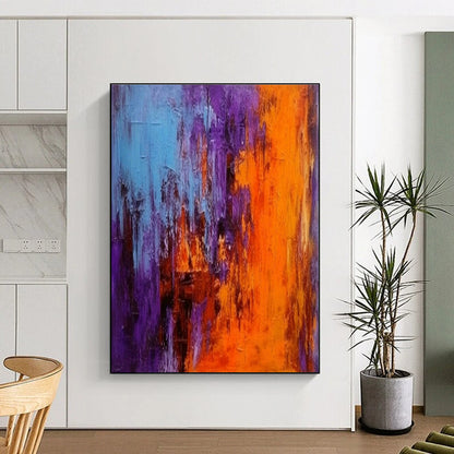 Purple - Orange Abstract Art for Trendy Nightclub & Bold Art Installation Space DLZ1929