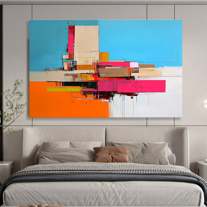 Colorful Architectural Abstract Art for Modern City Loft & Design - Focused Office SC159