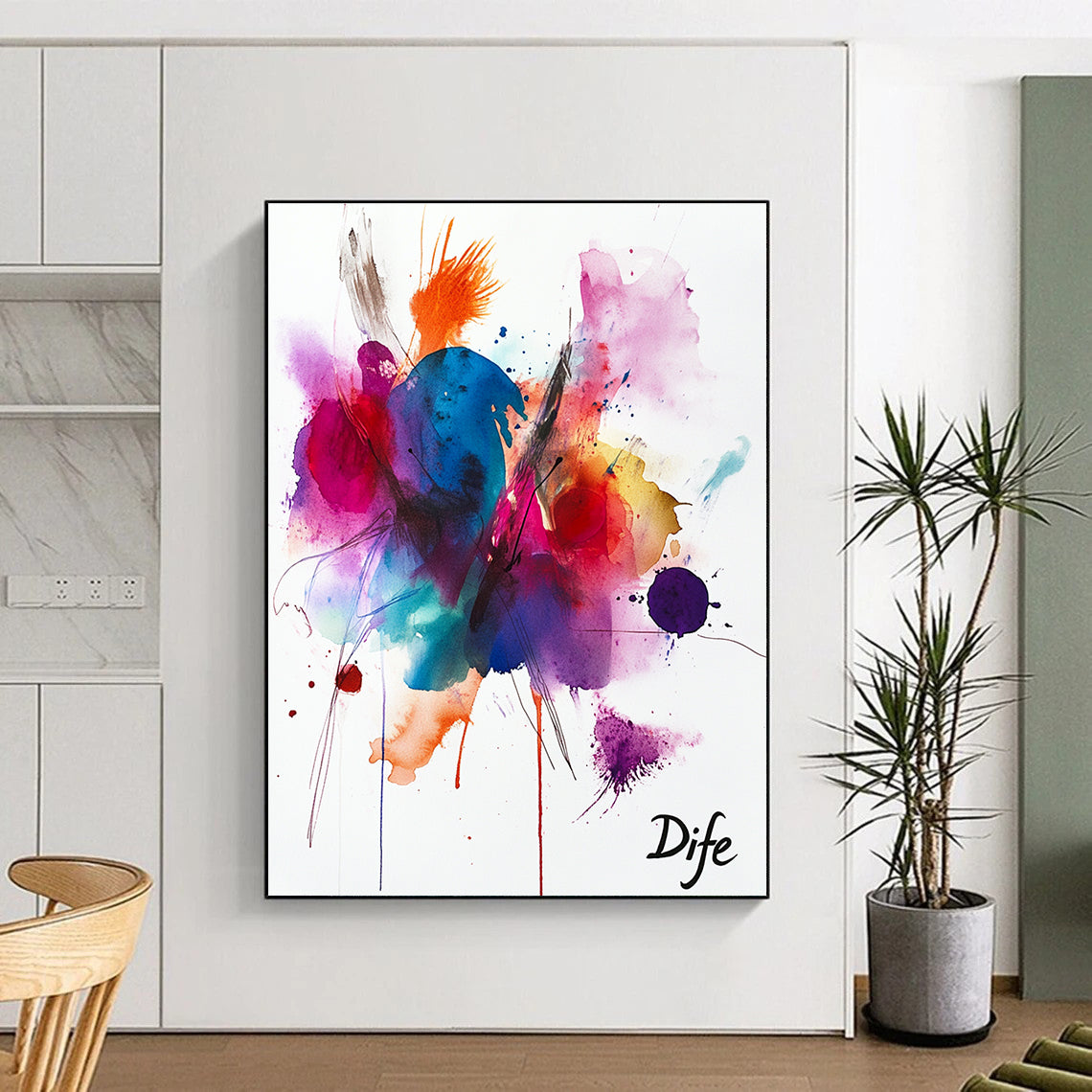 Bold Watercolor Bursts for Energetic Home Gym & Art - Loving Coffee Shop STSC1047