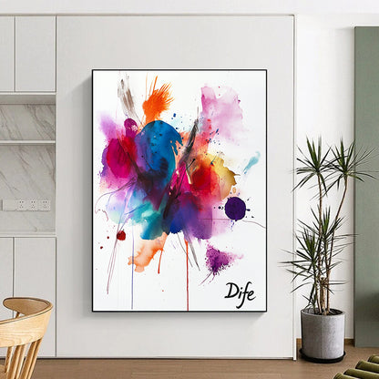 Bold Watercolor Bursts for Energetic Home Gym & Art - Loving Coffee Shop STSC1047