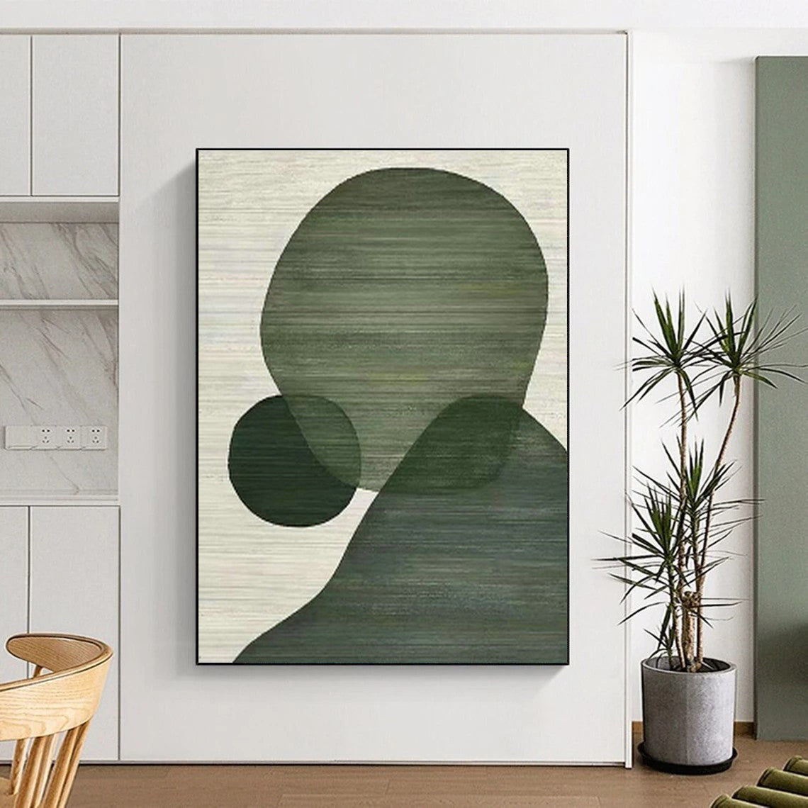 Green Geometric Art for Eco - Friendly Home Entryways DLZ0257