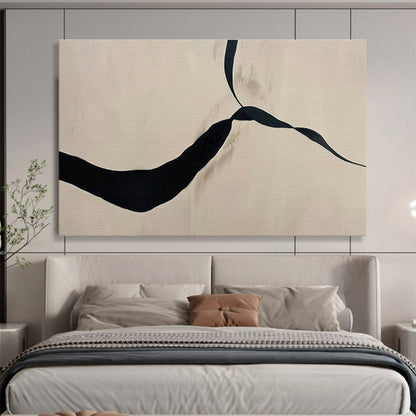 Black Ribbon - like Abstract Art for Contemporary Hallway Displays DLZ2529