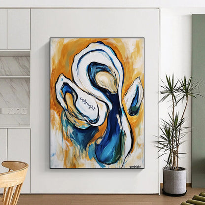Playful Oyster Abstract for Seafood Restaurant & Coastal Living Room STSC272