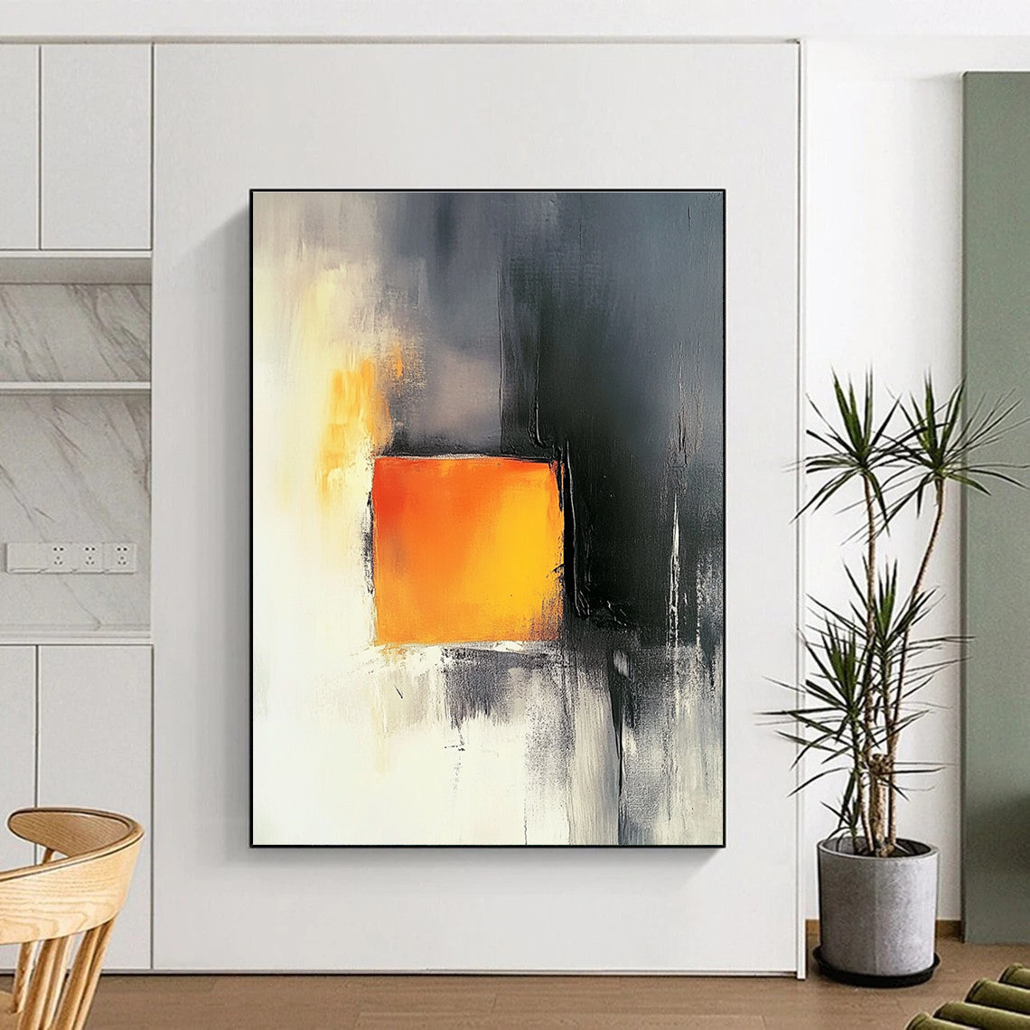 Grey and Orange Abstract for Industrial - Style Loft & Modern Office STSC1208