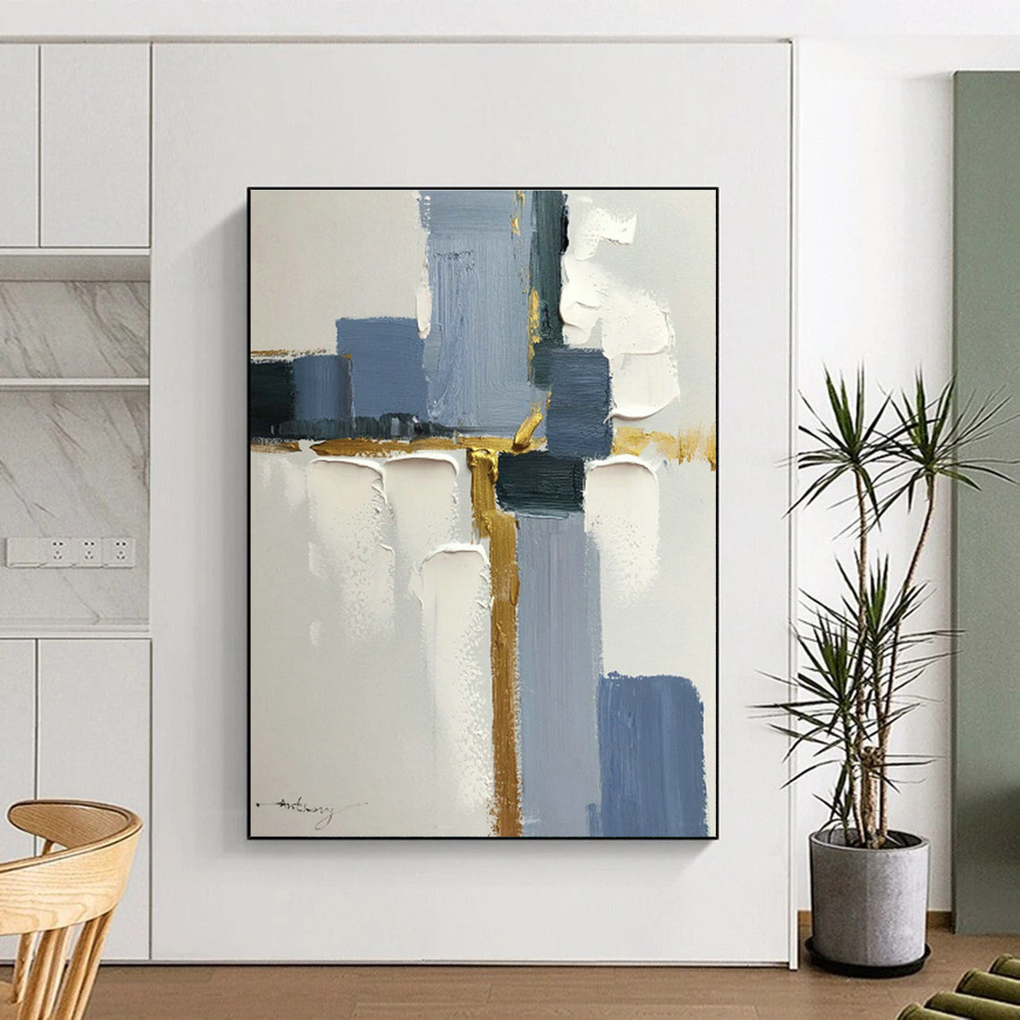 Geometric Abstract Art for Corporate Lobby & Modern Art Studio DLZ0816