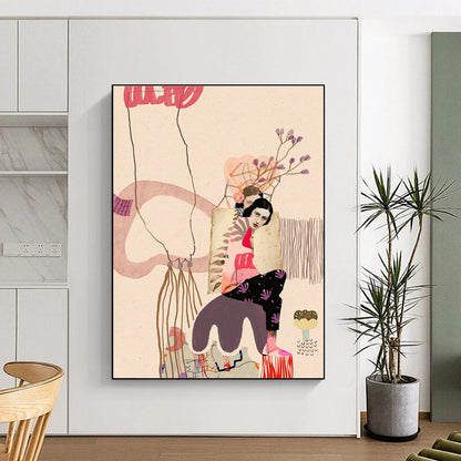 Figure Collage Art for Eclectic Home Living Room Galleries DLZ0153