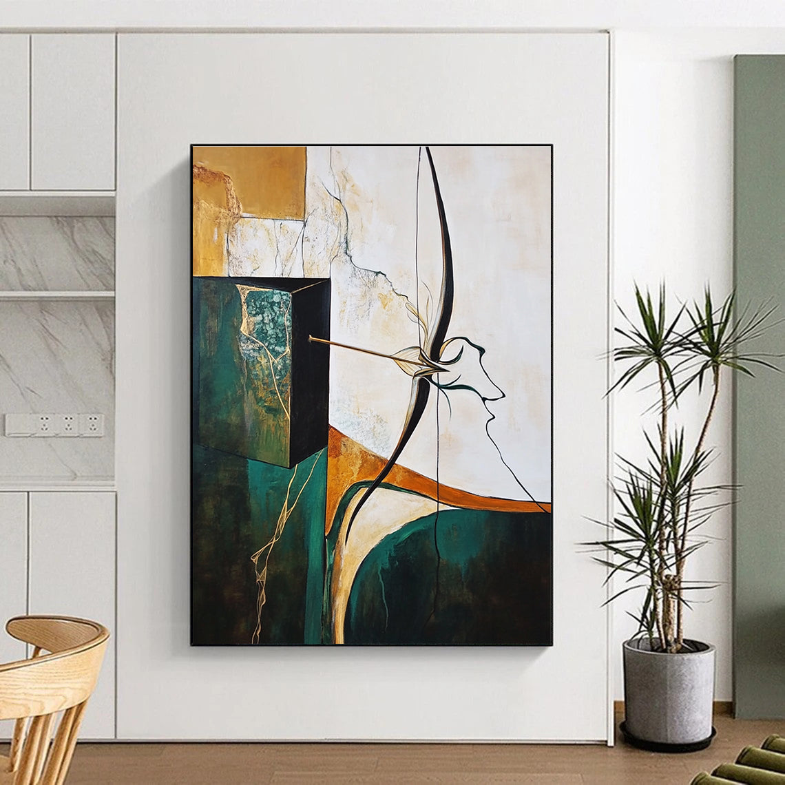 Surreal Abstract Composition for Bohemian Living Room & Artistic Studio STSC637