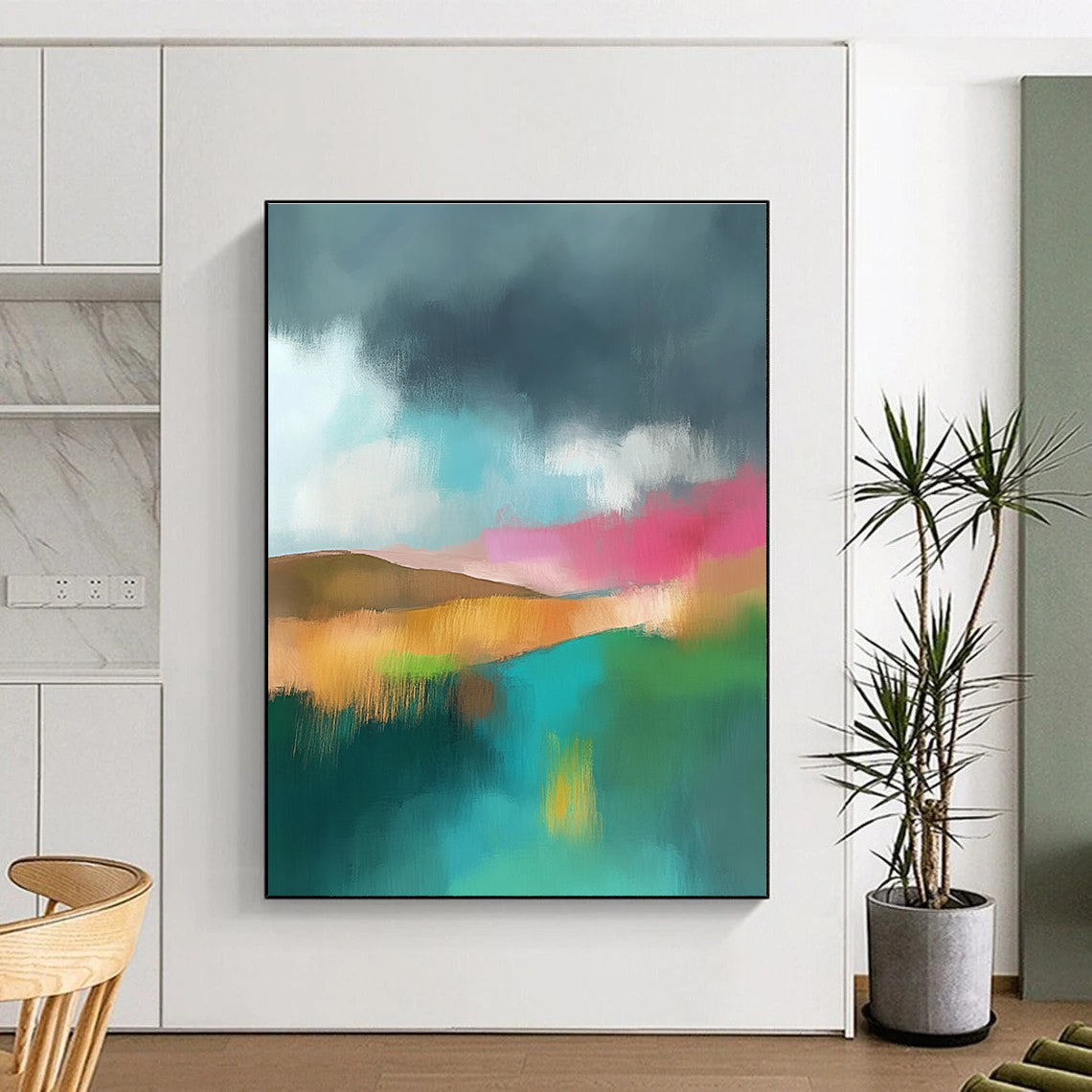 Vibrant Abstract Landscape Art for Rooftop Bar & Art Studio STSC087