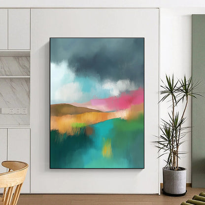 Vibrant Abstract Landscape Art for Rooftop Bar & Art Studio STSC087