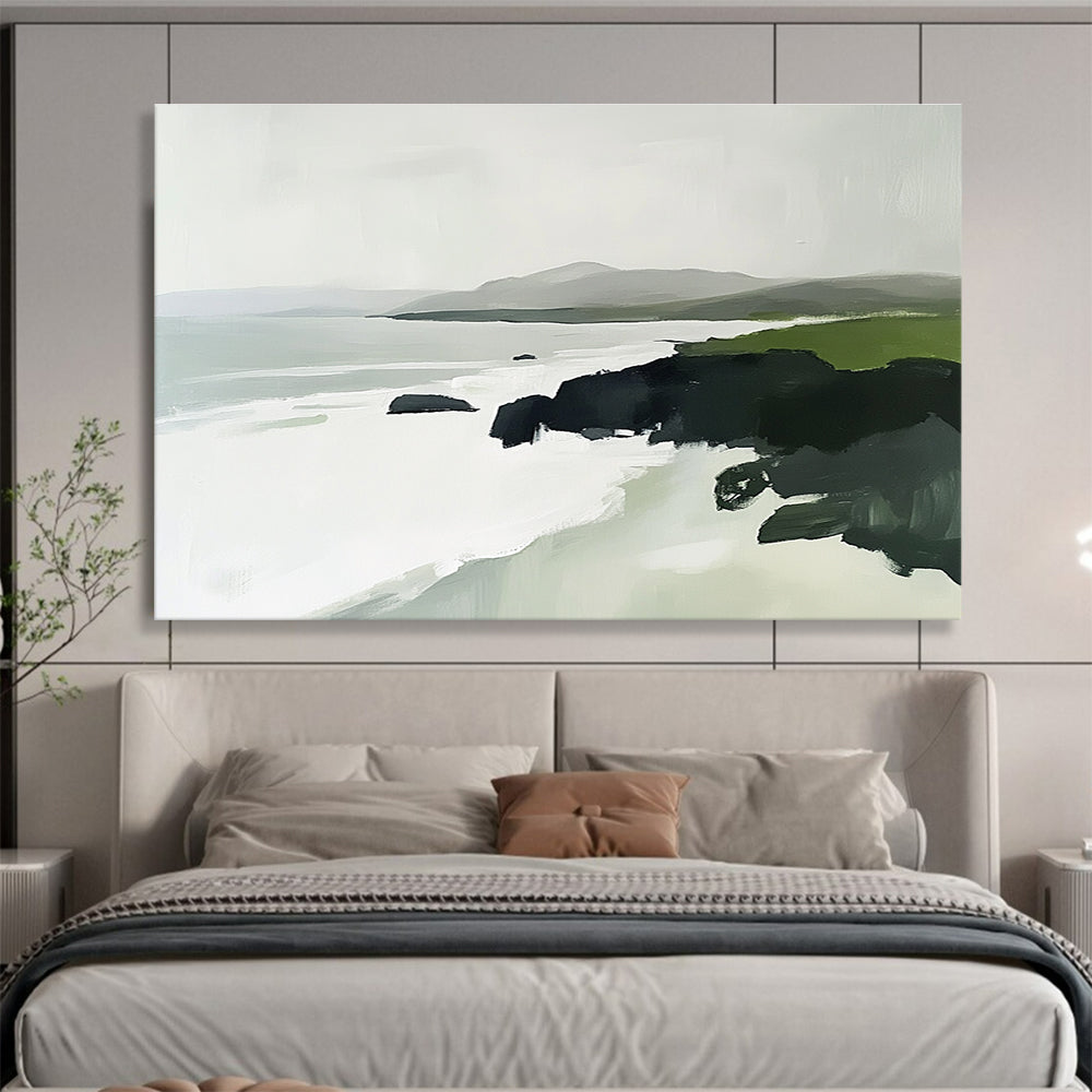 Minimalist Coastal Landscape for Scandinavian Home & Beachfront Yoga Studio SC160