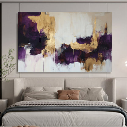 Purple and Gold Abstract Art for Luxury Bedroom & Upscale Restaurant SC212