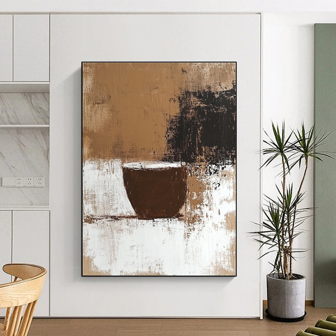 Abstract Coffee Cup for Industrial - Style Café & Artistic Break Room STSC928