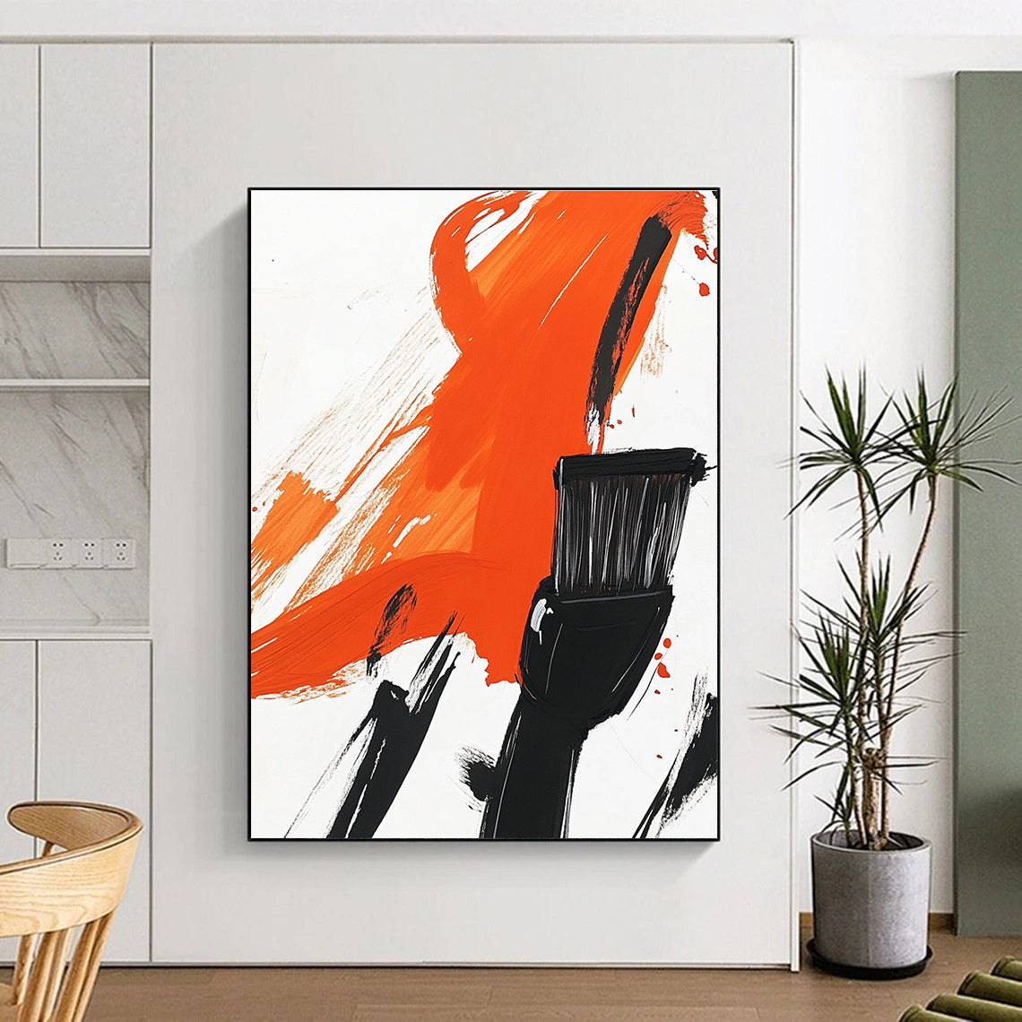 Orange Brushstroke with Tool for Creative Studio & Art Supply Store STSC1278
