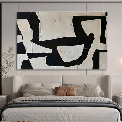 Black - White Collage Abstract Art for Edgy Urban Café Walls DLZ3129