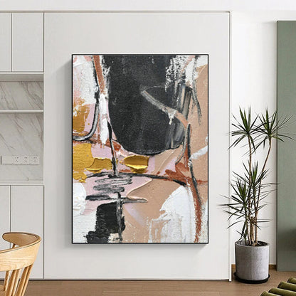 Pink - Gold Abstract for Bohemian - Style Boutique & Glamorous Bedroom DLZ0882