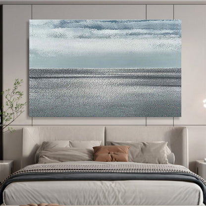 Gray - Toned Sea View Art for Serene Coastal Home Bedrooms DLZ3133