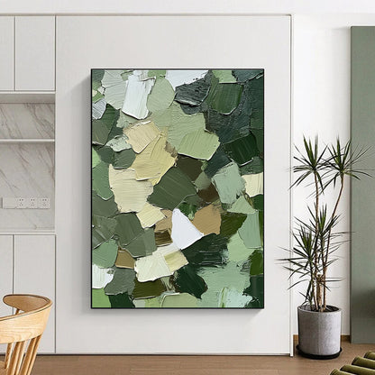 Green Palette Knife Abstract for Nature - Inspired Living Room & Eco - Friendly Café STSC831