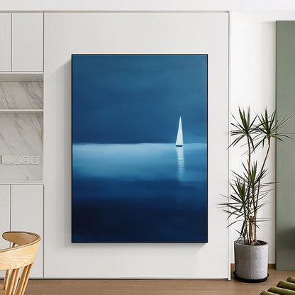 Sailboat in Blue Art for Nautical Home Bedroom & Maritime Museum STSC1086