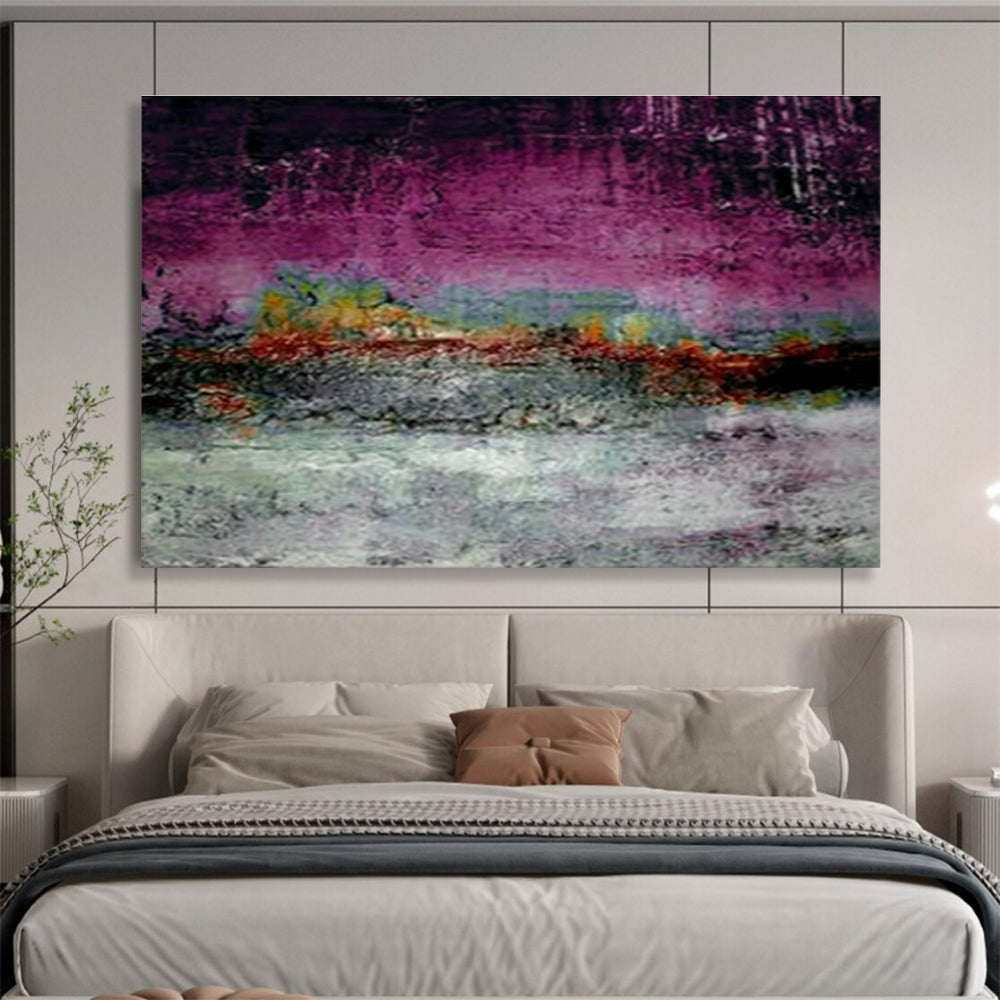 Purple - Toned Landscape Abstract Art for Artistic Bedroom DLZ2775