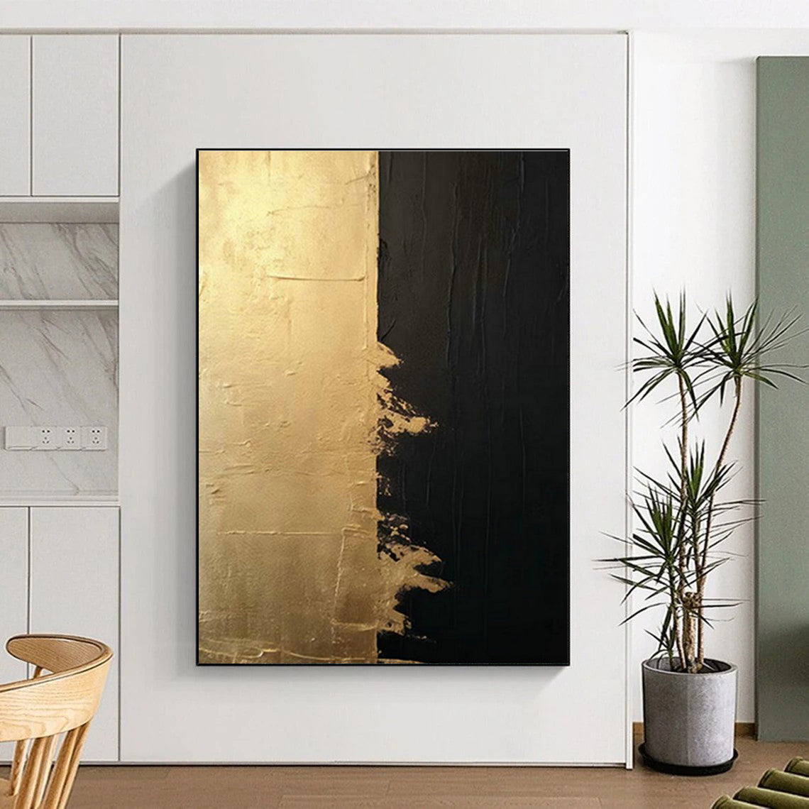 Black - Gold Divided Painting for Living Room & Dining Room DLZ0358
