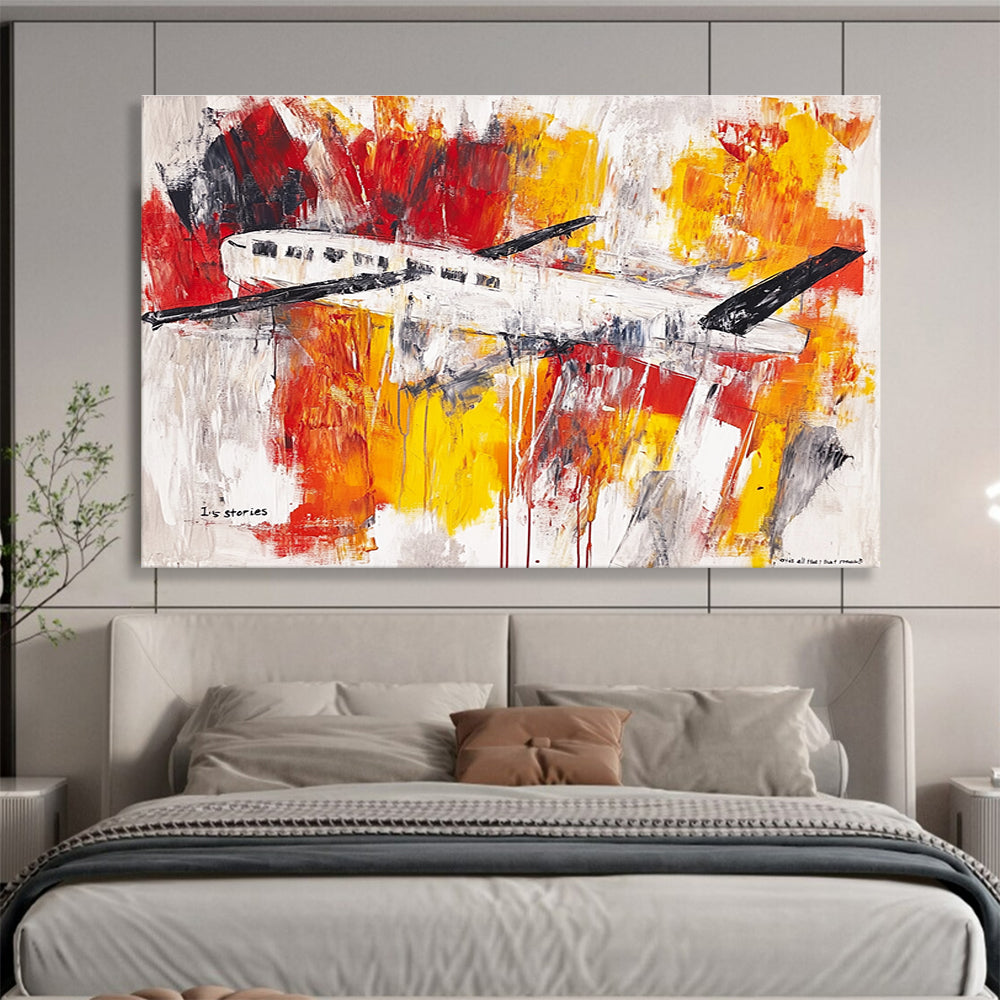 Abstract Plane Painting Art for Aviation - Themed Bar & Adventure - Lover’s Study SC333