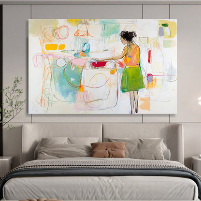 Abstract Figure in Colorful Space Art for Bohemian Café & Art - Inspired Bedroom SC184
