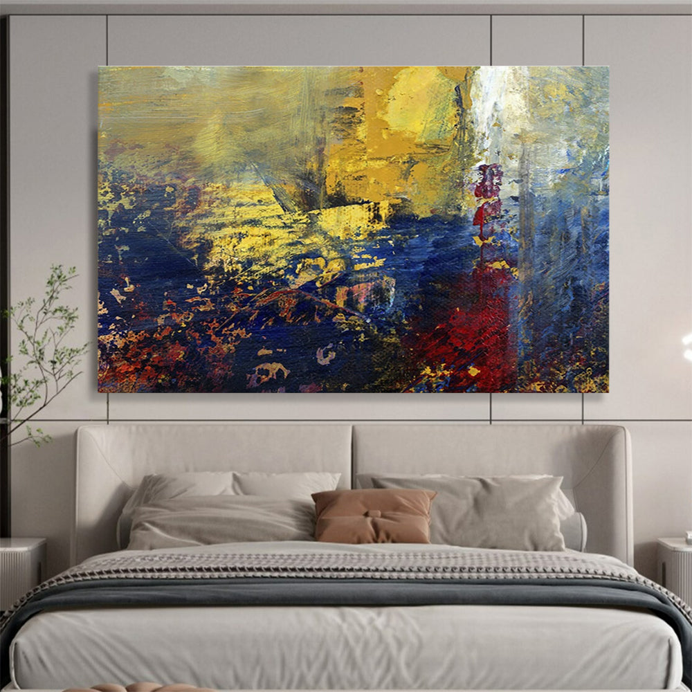 Bold Yellow - Blue - Red Abstract Art for Dynamic Startup Workspaces DLZ3106