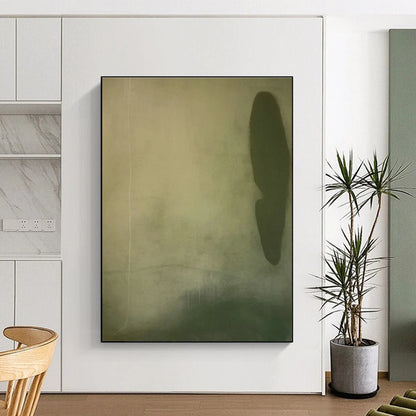 Minimalist Dark Green Abstract for Japandi - Style Study & Calm Yoga Studio DLZ0903