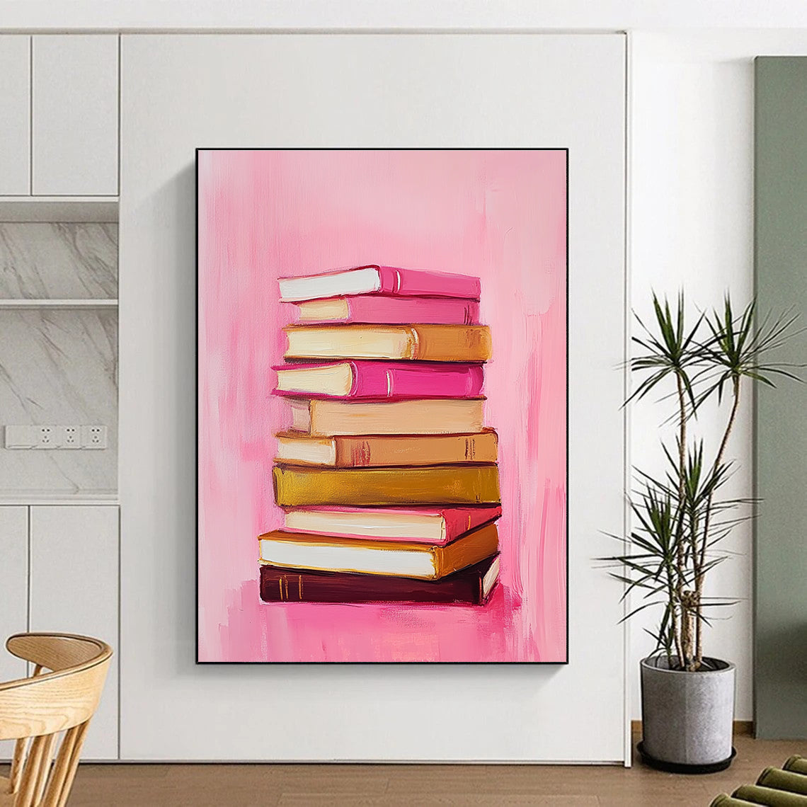 Pink Stack of Books for Book Lover’s Bedroom & Literary Café STSC1209