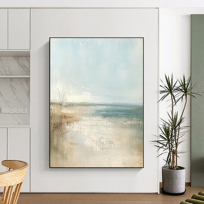 Minimalist Beach Abstract in Soft Tones for Minimalist Bedroom & Meditation Center STSC158