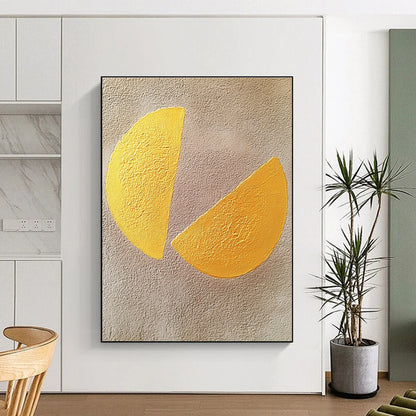Yellow Semicircles Playful Abstract Art for Child’s Bedroom & Cheerful Home Kitchen STSC1456