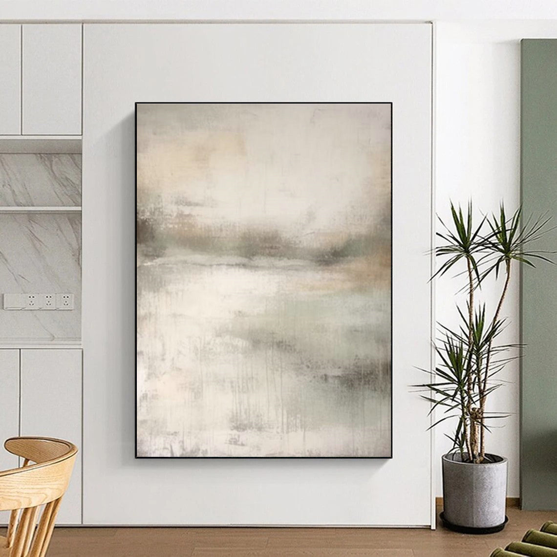 Light - Toned Abstract Art for Beach House & Sunlit Conservatory DLZ2368