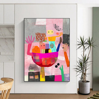 Playful Abstract Figures for Family - Friendly Daycare & Whimsical Art Studio STSC968