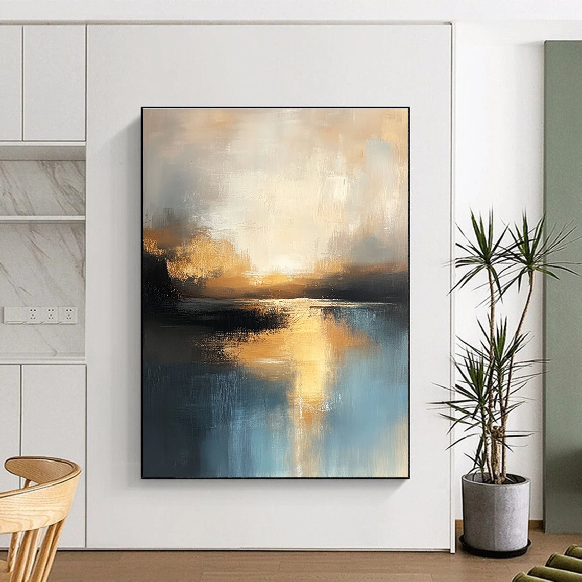 Abstract Lake Sunset for Tranquil Home Office & Nature - Inspired Lounge STSC198