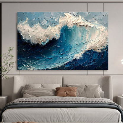 Textured Wave Oil Painting for Nautical - Themed Yacht Club Dining Halls DLZ3150