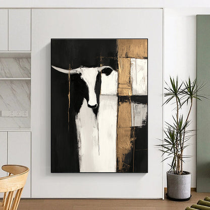 Longhorn with Gold Accents for Rustic Western Home & Equestrian - Themed Office STSC223