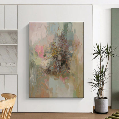 Pastel Abstract Flowers Art for Feminine Boutique & Home Garden Room DLZ2076