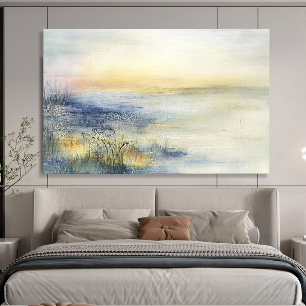 Soft Sunset Marsh Art for Serene Senior Living Community Common Area & Calm Meditation Garden Pavilion SC116