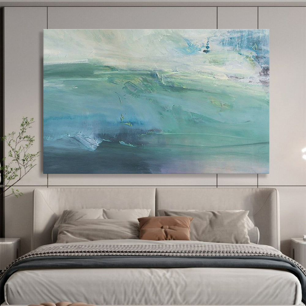 Green - Blue Water - Ripple Abstract Art for Nature - Inspired Study DLZ2801