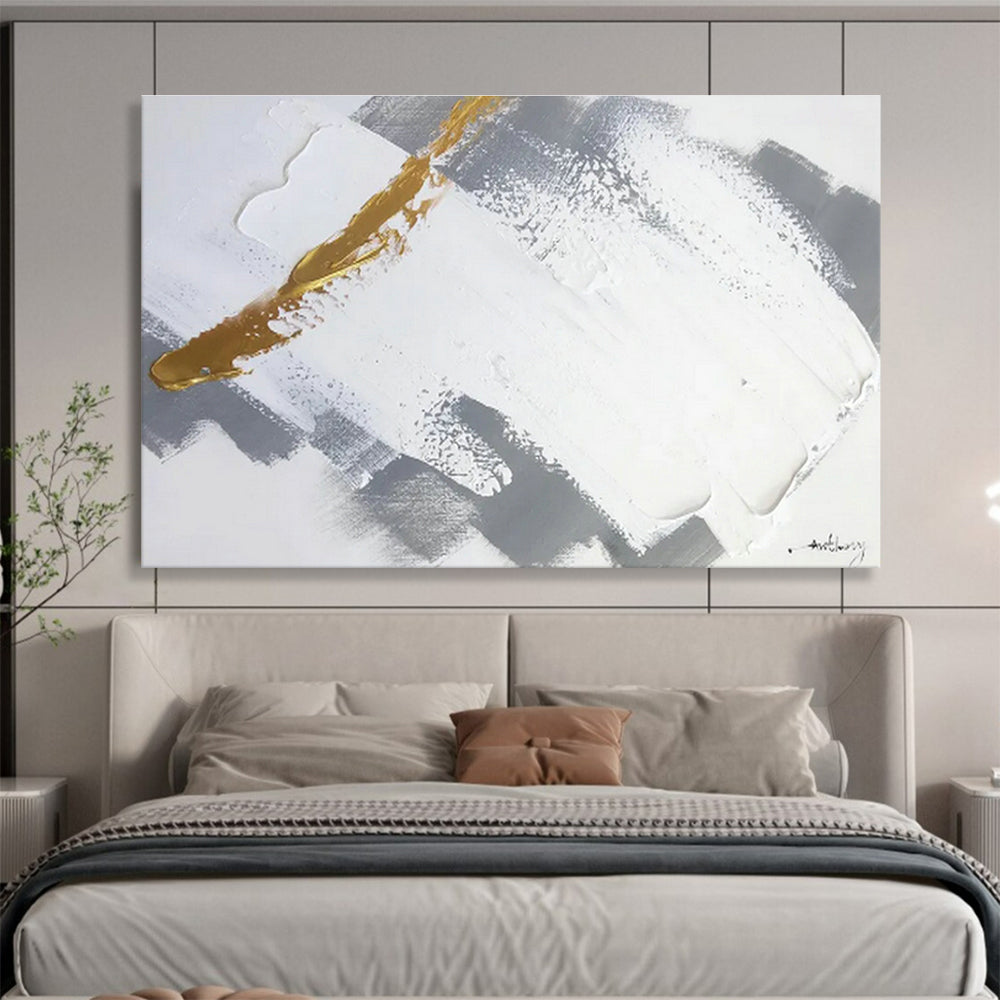 Beige - White - Black Brushstroke Art for Minimalist Lounge Calm Relaxation DLZ2701