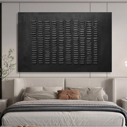Black Textured Abstract Art for Industrial - Style Lounges DLZ2473