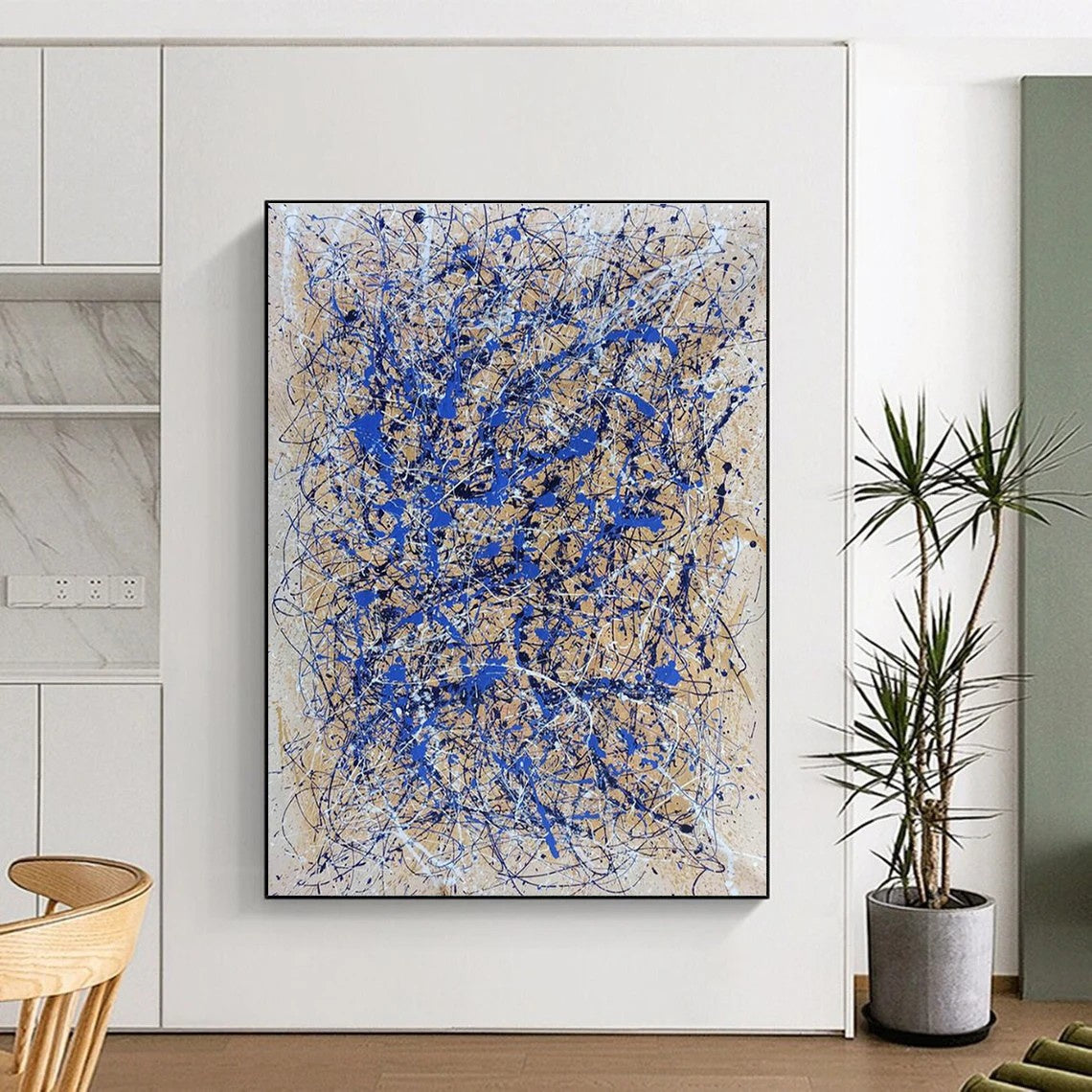 Large - Scale Blue - Line Abstract Art for Art Studio & Creative Office DLZ2280
