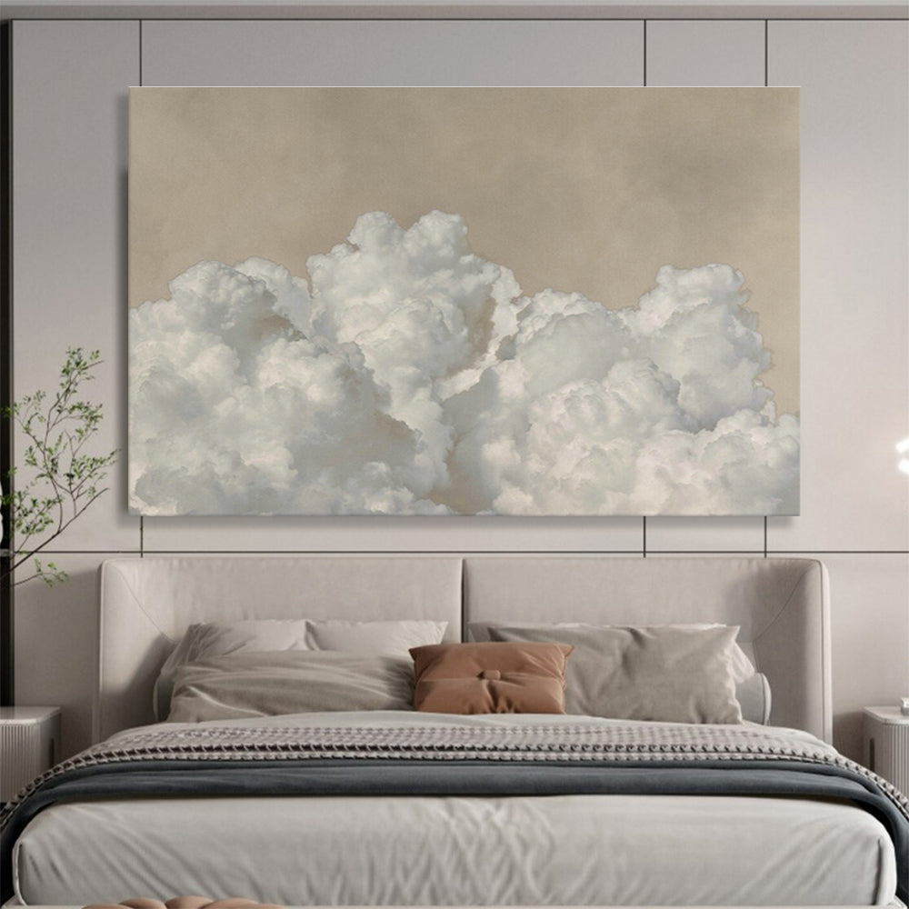 Minimalist Cloud Oil Painting for Scandinavian - Style Bedrooms DLZ2510