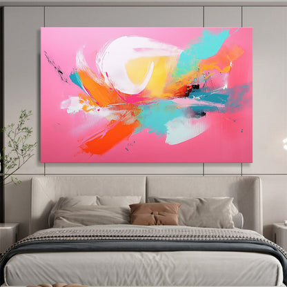 Pink - Colored Abstract Burst Art for Fashion Boutique & Modern Dining Room SC224