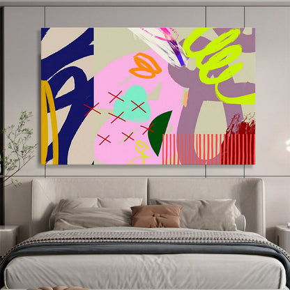 Colorful Graffiti - Style Abstract Art for Urban Café Exteriors DLZ2584