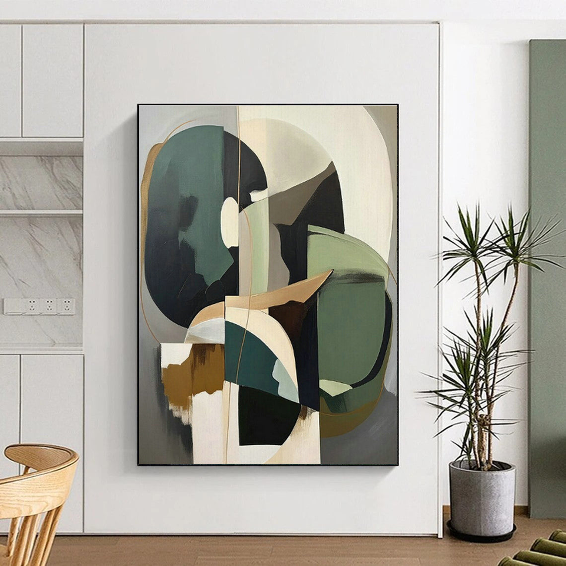 Geometric Abstract Art for Modern Corporate Office & Mid - Century Modern Home Living Room DLZ1619