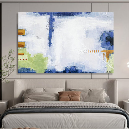 Blue - White Minimalist Abstract for Coastal Home Office DLZ2939